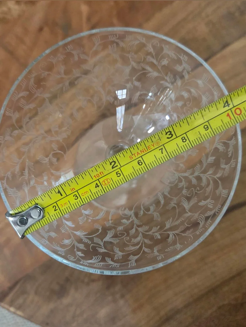 Vintage Etched Champagne Coupe Glasses Set of 4